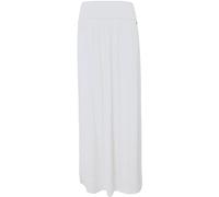 Womens Pleated Fold Over Skirts Ladies Full Length High Waisted Elasticated Plain Gypsy Summer Casual Party Wear Stretchy Long Maxi Skirt 16-18 White