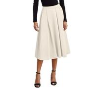 Women's Pleated Skirt High Waist Skirt Mid Length Loose Fit Casual Solid Color Vintage Style Fluid Chic And Elegant Everyday Autumn Winter Temperament Passe-Partout Skirts