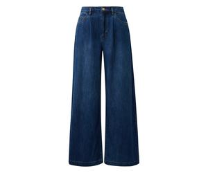 Women's Pleated Washed Five Pocket Wide Leg Jeans COMMA Bleu 38