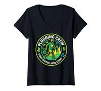 Womens Plogging Crew Stadt Sauber Herz Leicht Adventure V-Neck T-Shirt