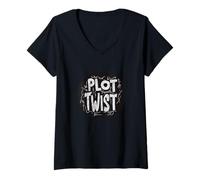 Womens Plot Twist Logo V-Neck T-Shirt
