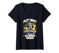 Womens Plot Twist Slobber on The Page V-Neck T-Shirt