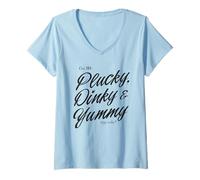 Women's Plucky, Dinky & Yumm says who? V-Neck T-Shirt