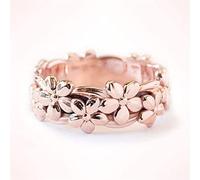 Women's Plum Ring Delicate Flower Ring Cute Jewellery Gift (Size 4) Easy Operation