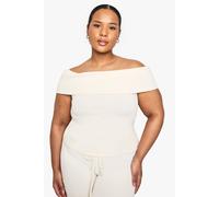 Womens Plus Bardot Top - Cream - 20, Cream