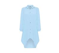 Women's Plus Batwing Shirt Dress Long Sleeve Dip Hem Hi Lo Button Collar Ladies 16-26 (Light Blue, 24-26)