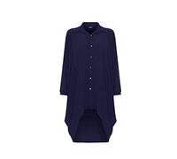 Women's Plus Batwing Shirt Dress Long Sleeve Dip Hem Hi Lo Button Collar Ladies 16-26 (Navy Blue, 16-18)