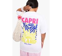 Womens Plus Capri Oversized T-Shirt - White - 20, White