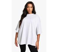Womens Plus Cotton Super Oversized T-Shirt - Grey - 16, Grey