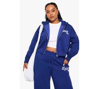 Womens Plus Detroit Oversized Zip Up Hoodie - Blue - 22, Blue
