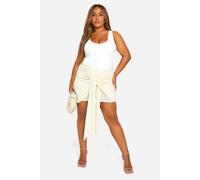 Womens Plus Double Slinky Tie Mini Skirt - Grey - 26, Grey