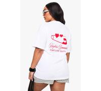 Womens Plus Hopeless Romantic Oversized T-Shirt - White - 20, White