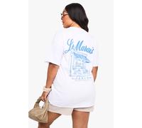 Womens Plus Le Marais Paris Oversized T-Shirt - White - 22, White