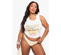 Womens Plus Orange County Racer Vest Top - White - 20, White