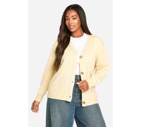 Womens Plus Seam Detail Soft Knit Boyfriend Oversized Cardigan - Beige - 20, Beige