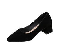 Women's Plus Size Block Heel Pumps with Shiny Sequins Pointed Toe Low Open Sandals Elegant and Bold for Evening or Special Event Sensual Look, Black176, 9.5 UK
