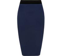 Women's Plus Size Bodycon Pencil Midi Skirt Stretch Office Skirt 95% Viscose 5% Elastane Perfect for Office Casual or Party Wear - Navy Blue - 20/22
