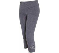 Womens Plus Size Butterfly Sequin Leggings Ladies Stretch 3/4 Trousers Cropped Pants (Charcoal UK 16-18)