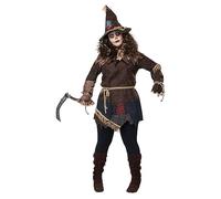 Women's Plus Size Creepy Scarecrow Fancy Dress Costume 1X Black