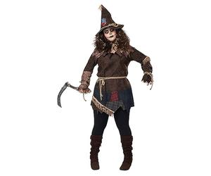 Women's Plus Size Creepy Scarecrow Fancy Dress Costume 4X Black