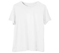 Womens Plus Size Crew Neck T-Shirt - Ladies Super Soft Comfortable 100% Cotton Short Sleeve Round Neck Plain Tshirt Smart Casual Oversized Tee Top - White, Size 20