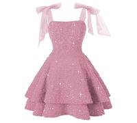 Women's Plus Size Evening Dress - Chic and Elegant Sleeveless Sequined Dress with Laces - Solid Colour Sexy Line Cocktail Dress Versatile for Carnival Prom Party