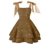 Women's Plus Size Evening Dress, Sleeveless Chic and Elegant Lace-Up Sequined Dress, Solid Colour, Sexy Line Cocktail Dress Versatile for Carnival Prom Party