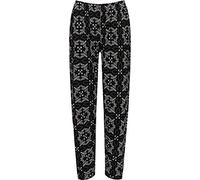 Womens Plus Size Floral Printed Ladies Elasticated Waist Long Pants Trousers (14, Square Floral Blue)