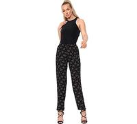 Womens Plus Size Floral Printed Ladies Elasticated Waist Long Pants Trousers (18, Yellow Red Floral)