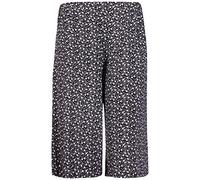 Womens Plus Size Floral Spot Paisley Print Ladies Stretch Elasticated Waist Wide Leg Culottes Shorts Black Flower 12-14