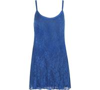 Womens Plus Size Lace Chiffon Sheer Lined Strappy Sleeveless Swing Vest - Royal Blue - 24-26