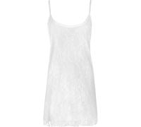 Womens Plus Size Lace Chiffon Sheer Lined Strappy Sleeveless Swing Vest - White - 20-22
