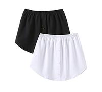 Women's Plus Size Layering Fake Top Lower Sweep Skirt, Cotton A-line Mini Skirt Half-Length Shirt Extender - - XX-Large-3X-Large