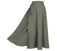 Women's Plus Size Linen Wrap Skirt Casual Maxi Skirt Vintage A line Linen Skirt, Z2973qgn, S
