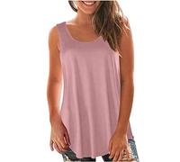 Women's Plus Size Loose V-Neck Sleeveless T Shirts UK Sale Clearance Dot T Shirts Baggy T-Shirt Sports Gym Work Shirts Strappy Casual Loose Summer Tee Top Blouse Tunic Ladies Pink