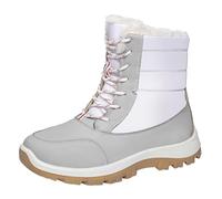Women's Plus Size Orthopedic Snow Boots Faux Fur Lined Wide Calf Walking Boots Ladies Platform Lace up Mid Calf Boots Outdoor Waterproof Thermal Hiking Booties for Fall and Winter Size 3-8