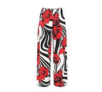 Womens Plus Size Paisley Spot Print Ladies Elasticated Waist Wide Leg Palazzo Pants Trousers (as8, Numeric, Numeric_12, Numeric_14, Regular, Regular, Red Zebra Floral)
