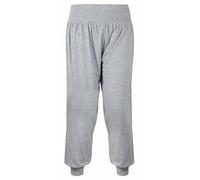 Womens Plus Size Plain Trousers Leggings Ladies New Stretch Fit Tapered Leg Harem Pants Light Grey Size 20 - 22