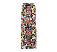 Womens Plus Size Printed Ladies Elasticated Flared Palazzo Long Trousers Pants (24-26, Bang)