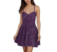 Women's Plus Size Sequin Dress, Sexy Sleeveless Chic and Elegant V-Neck Retro Style Solid Colour Disco Short Carnival Dress for Evening Club