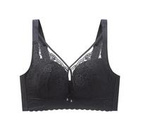 Womens Plus Size Sexy Hollow-Out Lace Bras Wireless Gather Comfort Sleep Underwear