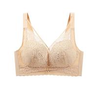 Womens Plus Size Sexy Hollow-Out Lace Bras Wireless Gather Comfort Sleep Underwear