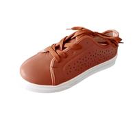 Women's Plus Size Solid Mesh Sneakers for Skate and Streetwear, Orange, 7 UK