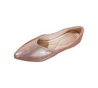 Women's Plus Size Spring Summer Low Open Pointed Toe Flat Comfortable Easy Slip On Very Low Heel Pumps for City or Leisure, Rose187, 6 UK