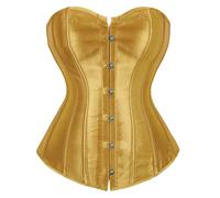 Women's Plus Size Steel Boned Corset Overbust Victorian Gothic Bustier Tops with Lace Up Satin Waist Trainer Cincher Ladies Retro Party Dress Body Shapewear Lingeries Black White Pink Red Brown XS,XL