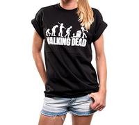 Womens Plus Size Top - Zombie Evolution - Oversized T-Shirt Boyfriend Style Size 16 Black