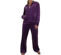 Womens Plus Size Velour 2 Piece Tracksuit Set Loungewear Plum Purple (8XL)