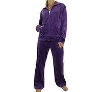 Womens Plus Size Velour 2 Piece Tracksuit Set Loungewear Purple (7XL)