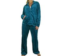 Womens Plus Size Velour 2 Piece Tracksuit Set Loungewear Turquoise (8XL)