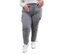 Womens Plus Sized Cargo Trousers Stretch Fit Combat Style Pant Big Sizes Casual Joggers Sports Bottoms (UK, Numeric, 16, 18, Plus, Regular, Grey)